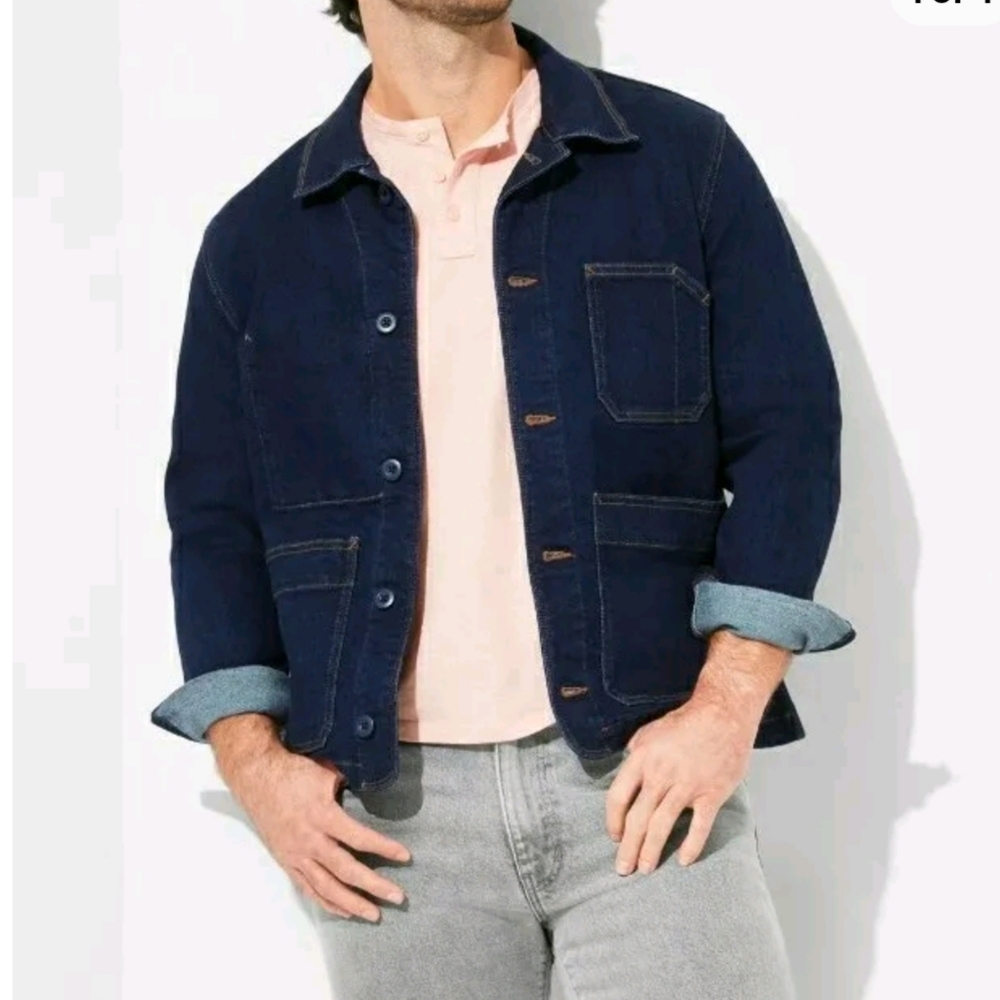 Mutual Weave Men's Indigo Soft Rinse Denim Jean Jacket Size S